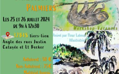 Atelier Aquarelle – Paresseux et Palmiers